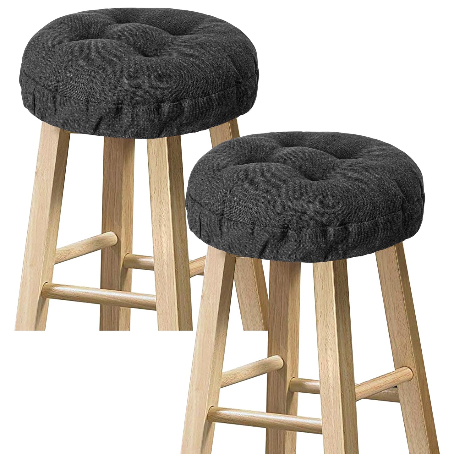 Sunlit Bar Stool Covers - Set of 2 Round Bar Stool Seat Covers, Soft and Cushioned Bar Chair Covers, Easy to Install and Wash, Cover Only, 12 Inch Diameter, Light Gray