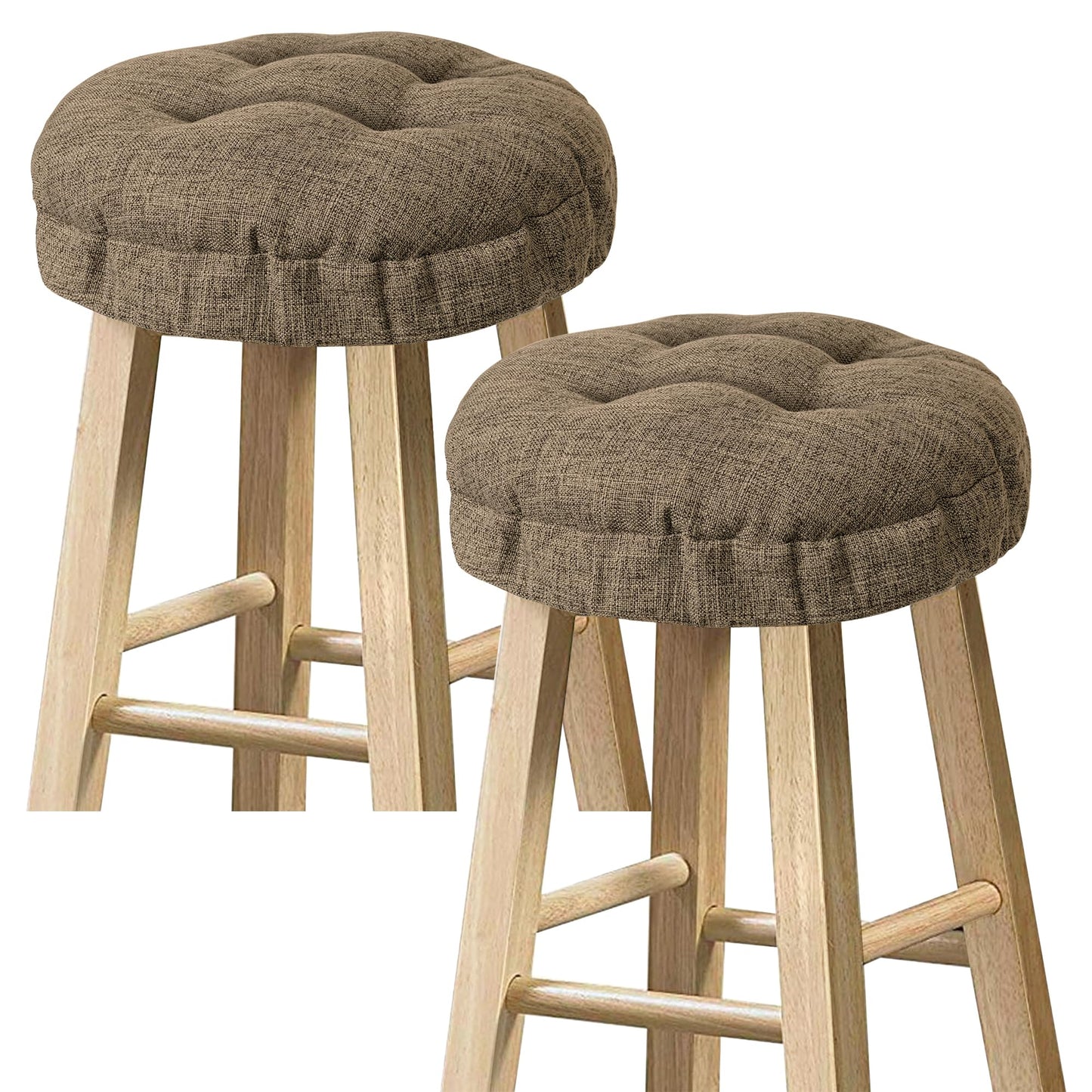 Sunlit Bar Stool Covers - Set of 2 Round Bar Stool Seat Covers, Soft and Cushioned Bar Chair Covers, Easy to Install and Wash, Cover Only, 12 Inch Diameter, Light Gray