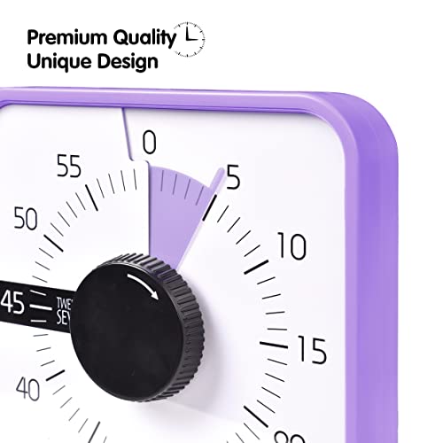 Visual Timer 7.5 inch, 60-Minute Countdown Timer for Kids Classroom Teaching Tool Office Meeting, Mechanical Countdown Clock for Exam Time Management Magnetic Kitchen Timer, Mint Green