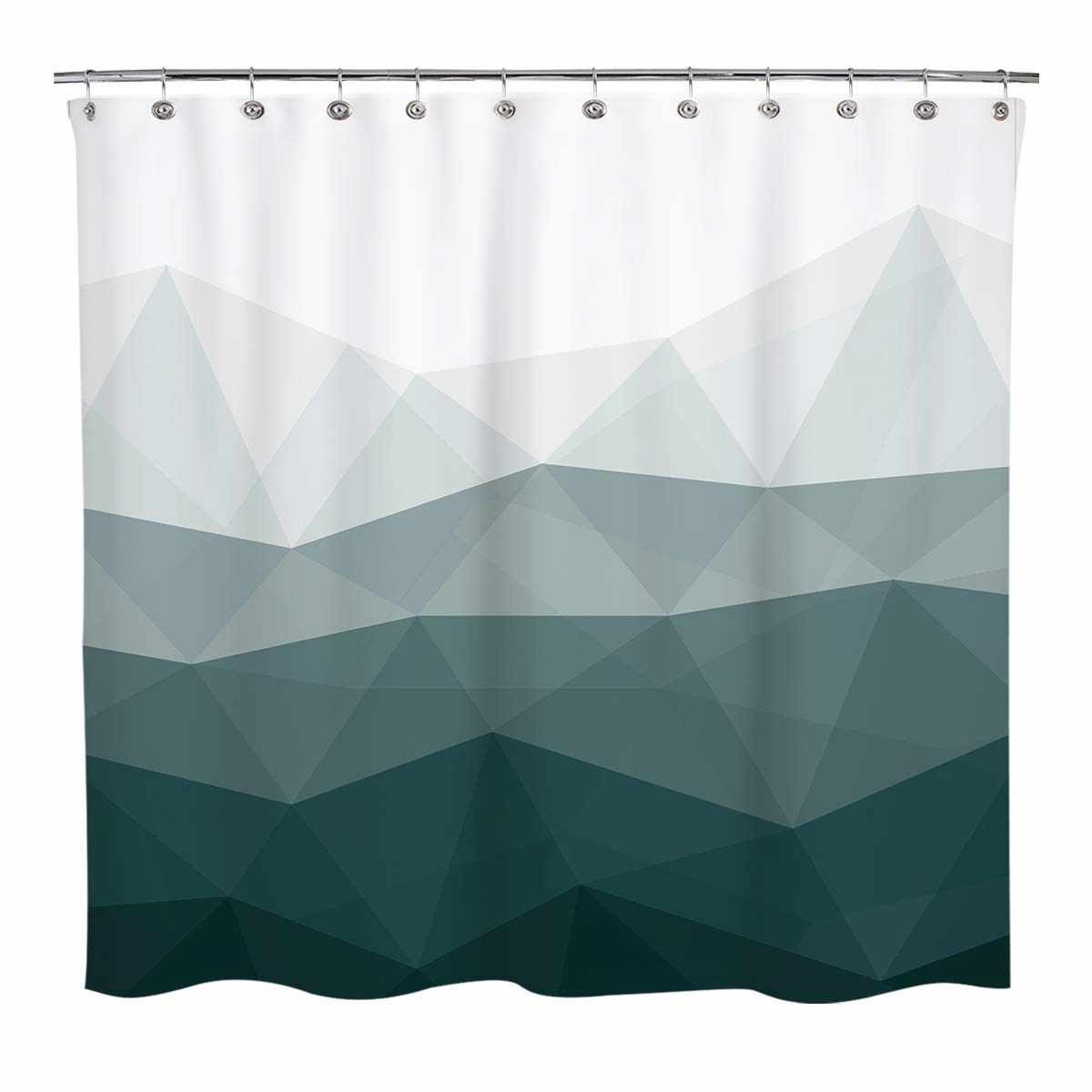 Sunlit Design 36 x 72 Inches Ombre Blue Small Stall Shower Curtain RV Half Size Narrow Bathroom Curtains Contemporary Geometric Fabric Bathroom Decor