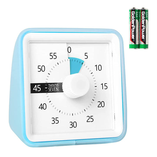 Visual Timer with Protective Case, 60-Minute Countdown Timer for Kids Autism ADHD Classroom Home Office, Countdown Clock for Teaching Work Meeting Time Management, Sky Blue