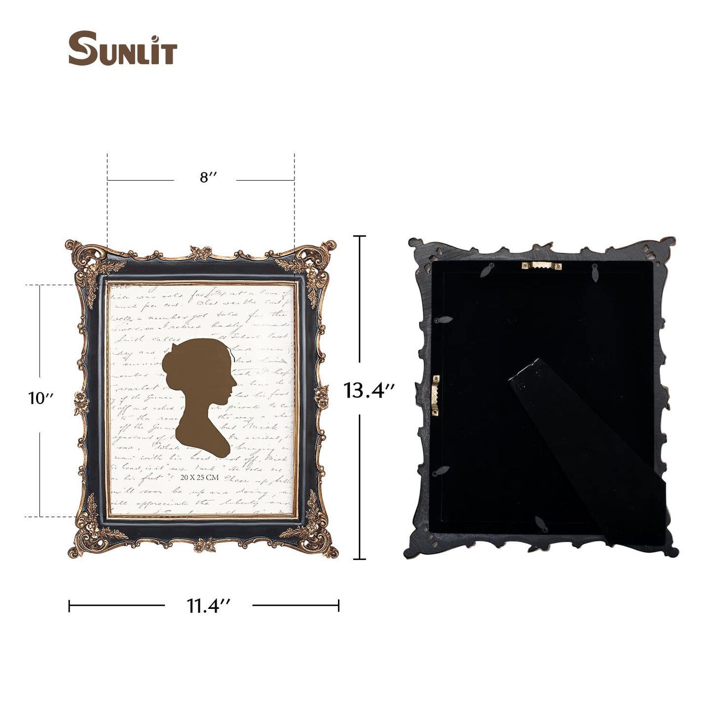 Sunlit Vintage Picture Frame 4x4 Inch, Luxury Antique Square Photo Frames with Glass Front, Photo Display, Tabletop Wall Hanging, Gift Ideas, Bronze Gold