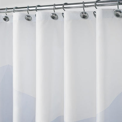 Sunlit Design 36 x 72 Inches Ombre Blue Small Stall Shower Curtain RV Half Size Narrow Bathroom Curtains Contemporary Geometric Fabric Bathroom Decor