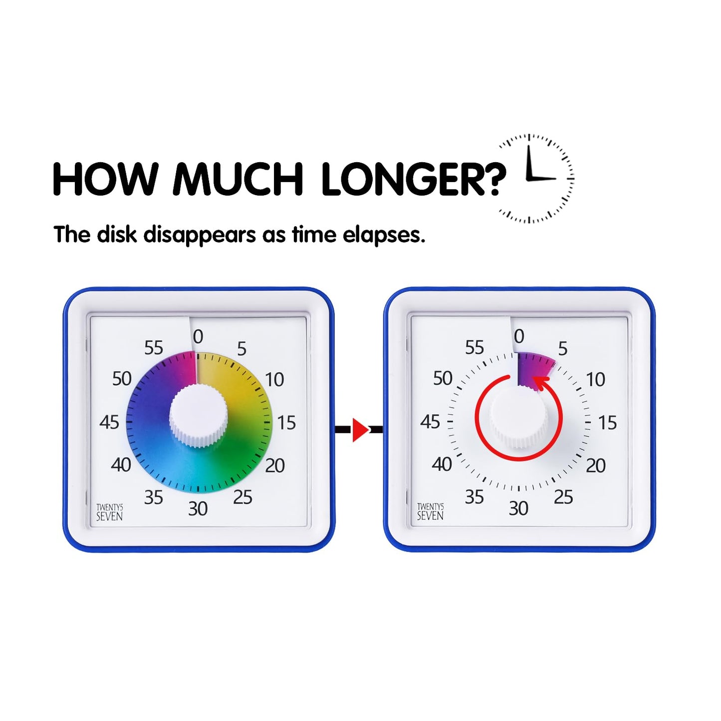 Visual Timer with Protective Case, 60-Minute Countdown Timer for Kids Autism ADHD Classroom Home Office, Countdown Clock for Teaching Work Meeting, Pomodoro Timer for Time Management Education, Purple