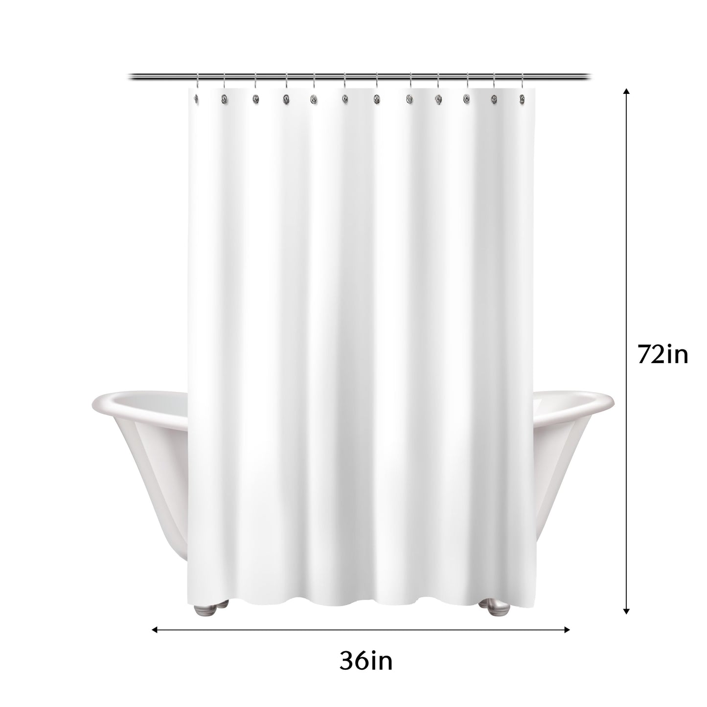Sunlit Sage Green Gray Horizontal Stripes Water-Repellent Fabric Shower Curtain with Reinforced Metal Grommets Refreshing Striped Design Bathroom Decor, 72x72