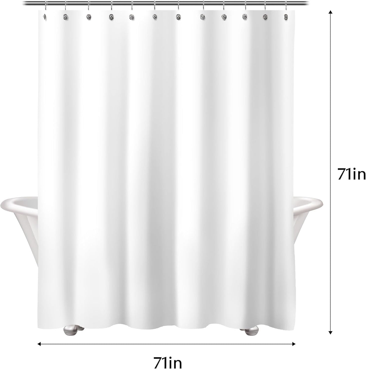 Sunlit Christmas Shower Curtain, Blue and Gray Xmas Trees with Stars and Snow Pattern Shower Curtains for Bathroom Decor, Winter Snowflake Pine Tree Bathroom Curtains, 71x71 Inch