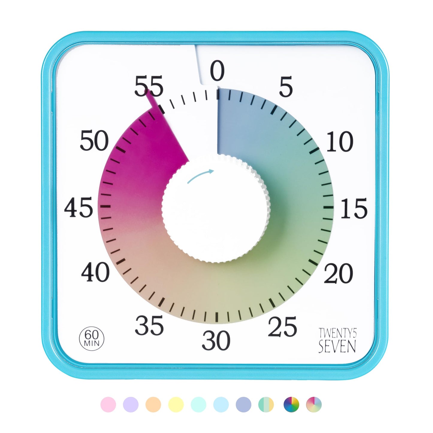 Visual Timer 7.5 inch, 60-Minute Countdown Timer for Kids Classroom Teaching Tool Office Meeting, Mechanical Countdown Clock for Exam Time Management Magnetic Kitchen Timer, Mint Green