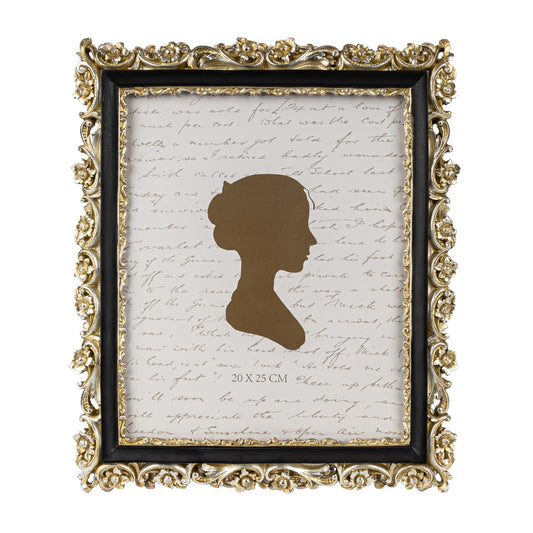 Sunlit Vintage Picture Frame 4x6 Inch, Luxury Antique Photo Frames with Glass Front, Photo Display, Tabletop Wall Hanging, Gift Ideas, Retro Blue and Gold