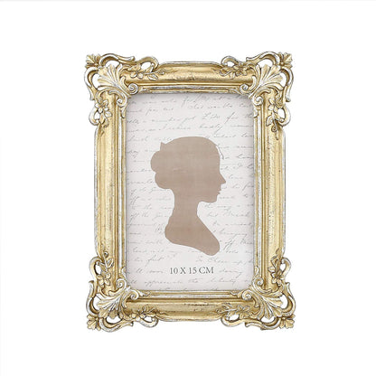 Sunlit Vintage Picture Frame 4x6 Inch, Luxury Antique Photo Frames with Glass Front, Photo Display, Tabletop Wall Hanging, Gift Ideas