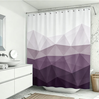 Sunlit Design 36 x 72 Inches Ombre Blue Small Stall Shower Curtain RV Half Size Narrow Bathroom Curtains Contemporary Geometric Fabric Bathroom Decor