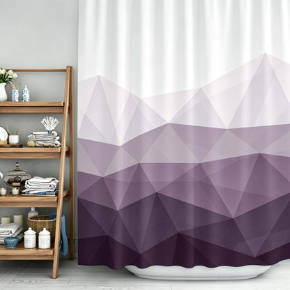 Sunlit Design 36 x 72 Inches Ombre Blue Small Stall Shower Curtain RV Half Size Narrow Bathroom Curtains Contemporary Geometric Fabric Bathroom Decor