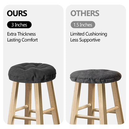 Sunlit Bar Stool Covers - Set of 2 Round Bar Stool Seat Covers, Soft and Cushioned Bar Chair Covers, Easy to Install and Wash, Cover Only, 12 Inch Diameter, Light Gray