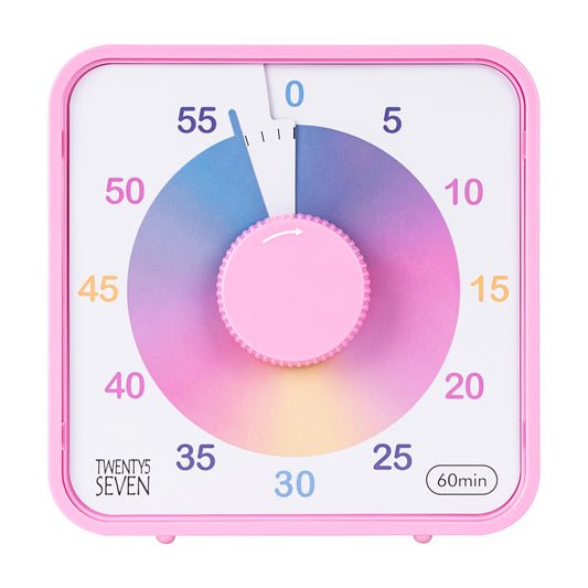 TWENTY5 SEVEN Countdown Timer 7.5 inch; 60 Minute 1 Hour Visual Timer – Classroom Teaching Tool Office Meeting, Mechanical Countdown Clock for Kids Exam Time Management Magnetic, Macaron Sky Blue