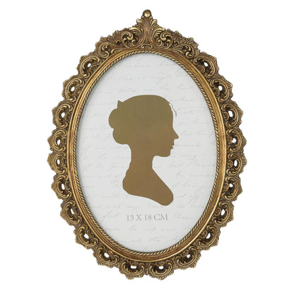 Sunlit Vintage Picture Frame 4x6 Inch, Oval Antique Photo Frames with Glass Front, Luxury Photo Display, Tabletop Wall Hanging, Gift Ideas, White