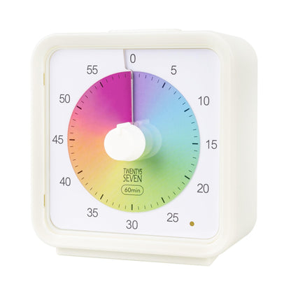 TWENTY5 SEVEN Countdown Timer, 60 Minute 1 Hour Silent Visual Timer, Magnetic Classroom Teaching Tool Office Meeting, Countdown Clock for Kids Time Management, Concentric Rainbow