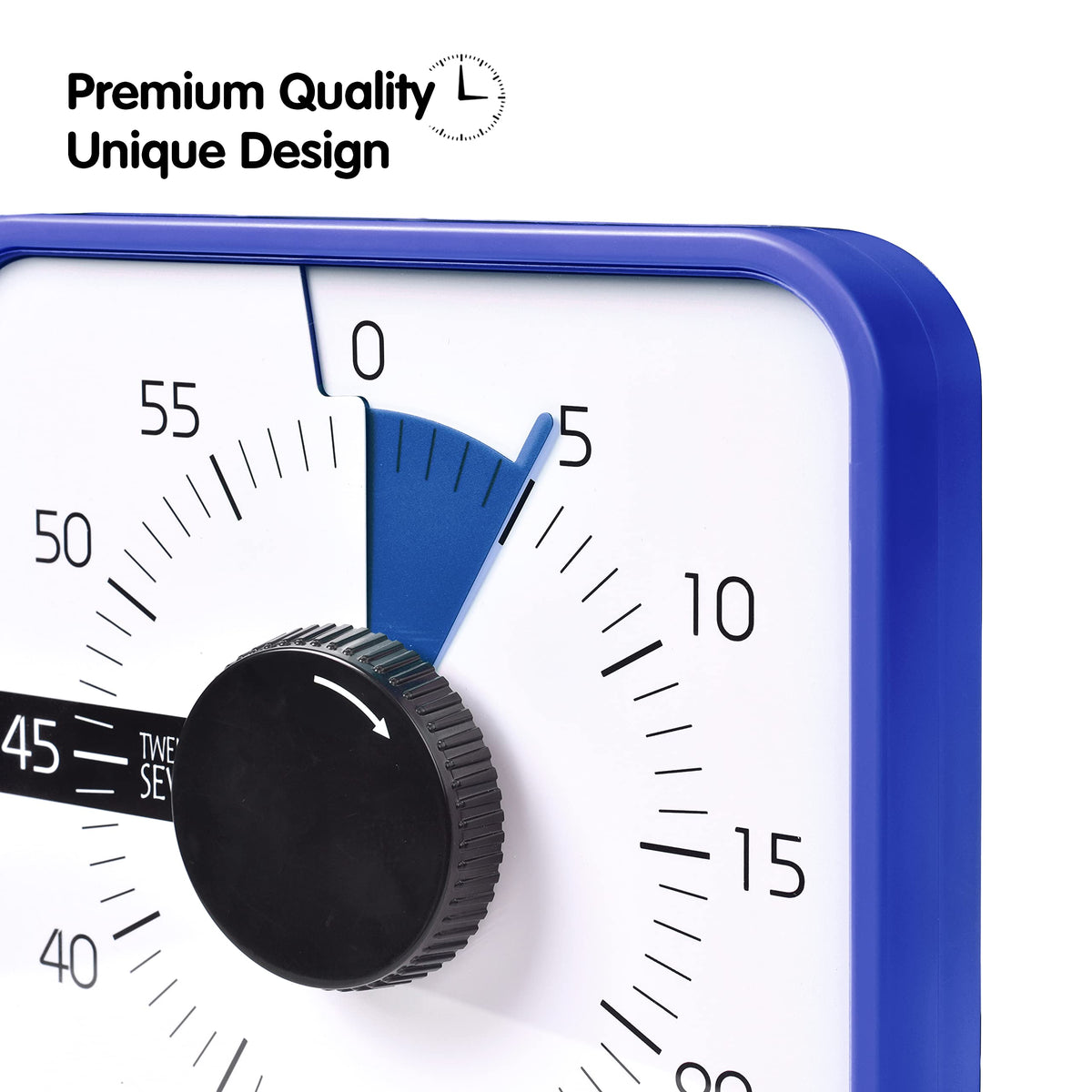 TWENTY5 SEVEN 7.5-Inch Visual Timer, Battery-Free 60-Minute Countdown Clock