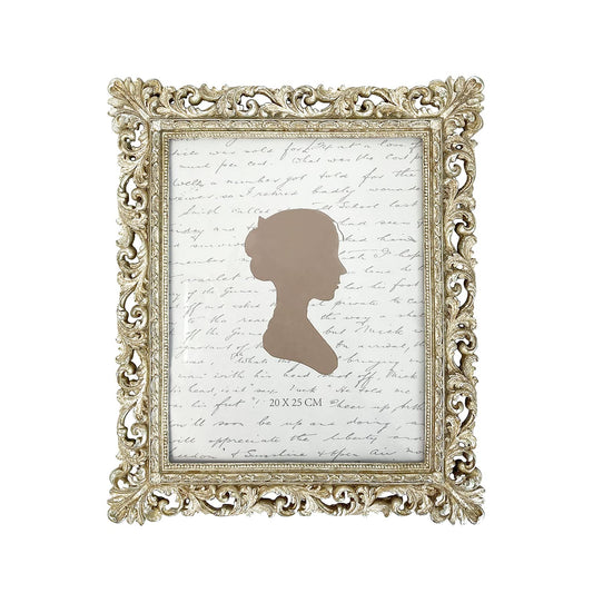 Sunlit Vintage Picture Frame 4x4 Inch, Luxury Antique Square Photo Frames with Glass Front, Photo Display, Tabletop Wall Hanging, Gift Ideas, Antique Gold Silver