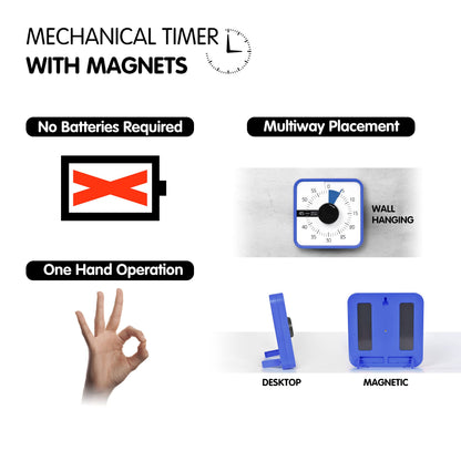 TWENTY5 SEVEN 7.5-Inch Visual Timer, Battery-Free 60-Minute Countdown Clock