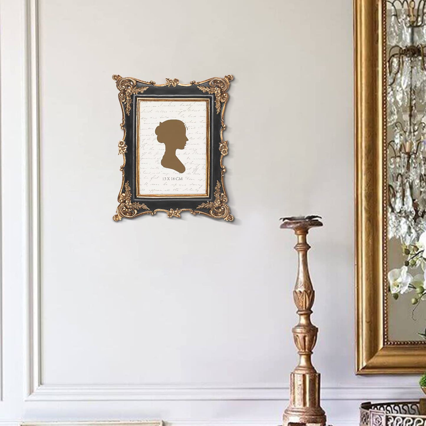 Sunlit Vintage Picture Frame 4x4 Inch, Luxury Antique Square Photo Frames with Glass Front, Photo Display, Tabletop Wall Hanging, Gift Ideas, Bronze Gold