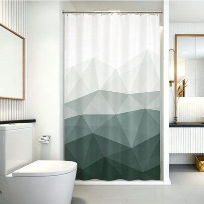 Sunlit Design 36 x 72 Inches Ombre Blue Small Stall Shower Curtain RV Half Size Narrow Bathroom Curtains Contemporary Geometric Fabric Bathroom Decor