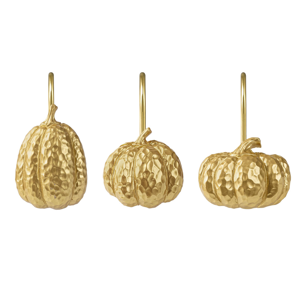 Sunlit Fall Pumpkin Decorative Shower Curtain Hooks, Autumn Harvest Festival Shower Curtain Rings, Resin Farmhouse Bathroom Curtain Hangers Decoration, Set of 12, Orange Blue White