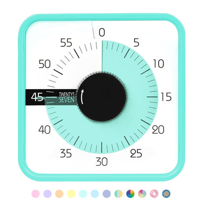 Visual Timer 7.5 inch, 60-Minute Countdown Timer for Kids Classroom Teaching Tool Office Meeting, Mechanical Countdown Clock for Exam Time Management Magnetic Kitchen Timer, Mint Green