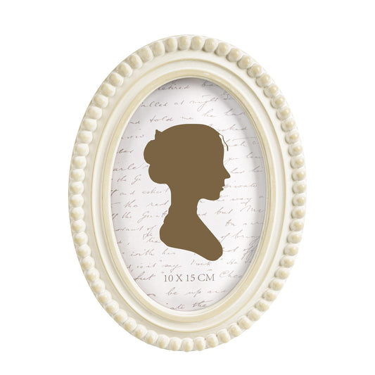 Sunlit Boho Vintage Picture Frame 4x6 Inch with Beaded Border, Luxury Antique Square Photo Frames with Glass Front, Photo Display, Tabletop Wall Hanging, Gift Idea, Distressed White