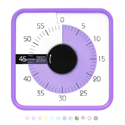 TWENTY5 SEVEN Countdown Timer 7.5 inch; 60 Minute 1 Hour Visual Timer – Classroom Teaching Tool Office Meeting, Mechanical Countdown Clock for Kids Exam Time Management Magnetic, Sky Blue