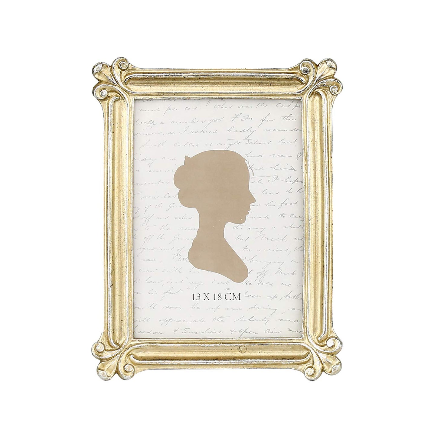 Sunlit Small Vintage Picture Frame 2.5x3.5 Inch, Antique Mini Photo Frames with Glass Front, Luxury Wallet Size Picture Frames, Photo Display Tabletop Wall Hanging Gift Ideas, Slivery Light Gold