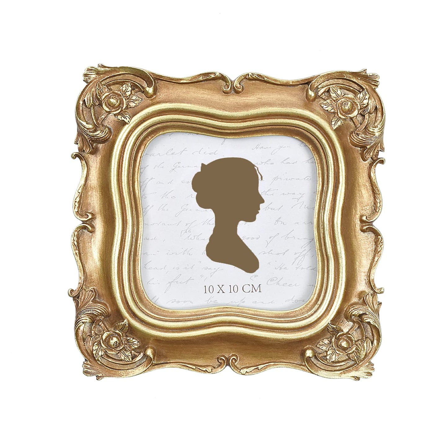 Sunlit Vintage Small Picture Frame 2.5x3.5 Inch, Antique Mini Polaroid Photo Frames with Glass Front, Luxury Wallet Size Picture Frames, Tiny Photo Frames Display Tabletop Wall Hanging Gift Ideas, Gold