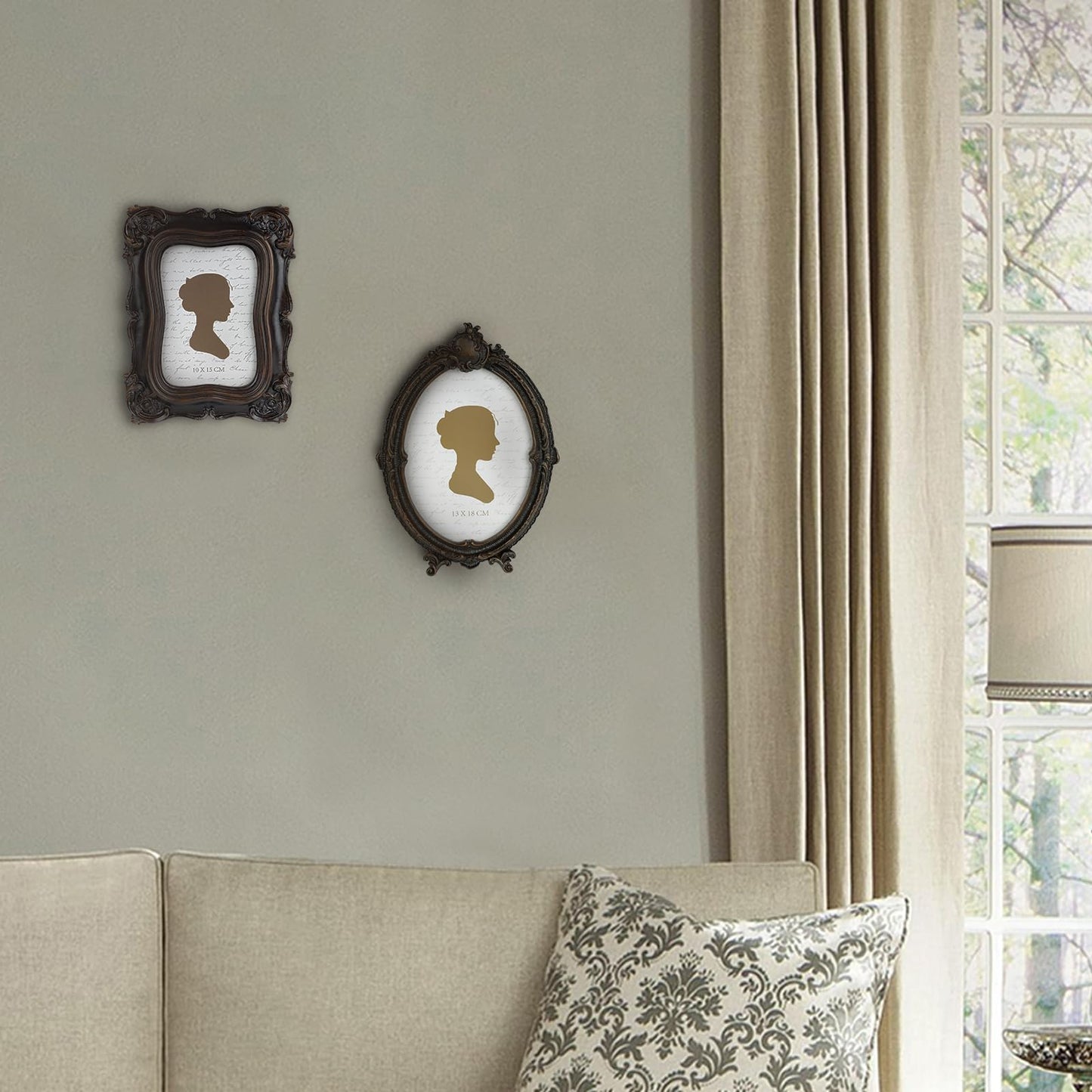 Sunlit Vintage Picture Frame 4x6 Inch, Oval Antique Photo Frames with Glass Front, Luxury Photo Display, Tabletop Wall Hanging, Gift Ideas, Brown
