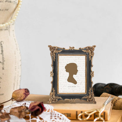 Sunlit Vintage Picture Frame 4x4 Inch, Luxury Antique Square Photo Frames with Glass Front, Photo Display, Tabletop Wall Hanging, Gift Ideas, Bronze Gold