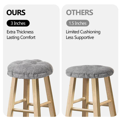 Sunlit Bar Stool Covers - Set of 2 Round Bar Stool Seat Covers, Soft and Cushioned Bar Chair Covers, Easy to Install and Wash, Cover Only, 12 Inch Diameter, Light Gray