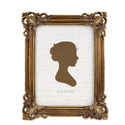 Sunlit Vintage Picture Frame 4x6 Inch, Luxury Antique Photo Frames with Glass Front, Photo Display, Tabletop Wall Hanging, Gift Ideas