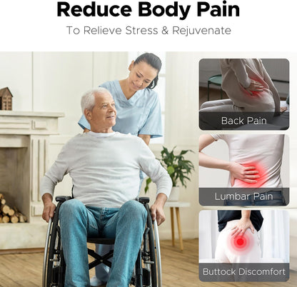 Sunlit Large Gel Seat Cushion & Back Cushion for Long Sitting with Non-Slip Cover, Gel Cushions for Wheelchair Office Chair Car Seat, Reduce Tailbone Pressure Hip Pain Relief (18.5''x16.9''x 1.57'')