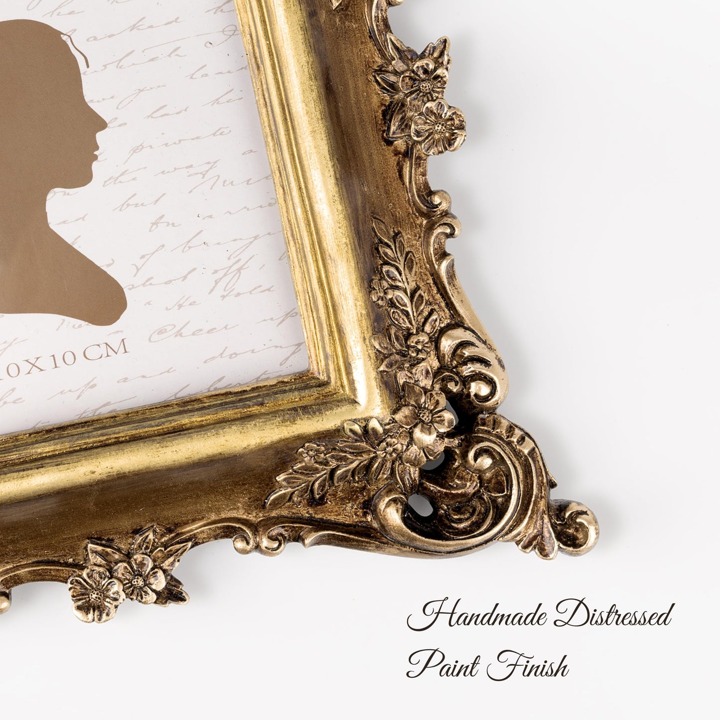 Sunlit Vintage Picture Frame 4x4 Inch, Luxury Antique Square Photo Frames with Glass Front, Photo Display, Tabletop Wall Hanging, Gift Ideas, Bronze Gold