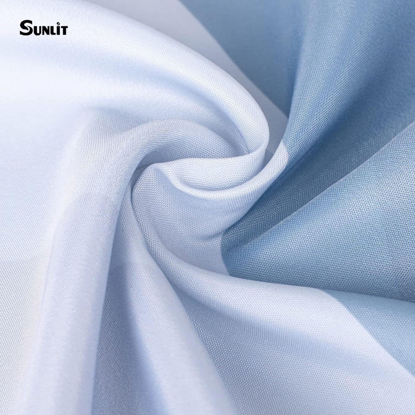 Sunlit Designer Popular Shower Curtain, Ombre Blue Fabric Contemporary Shower Curtains for Bathroom Décor