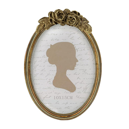 Sunlit Vintage Picture Frame 4x4 Inch, Luxury Antique Photo Frames with Glass Front, Luxury Photo Display, Tabletop Wall Hanging, Gift Ideas, Golden Rose