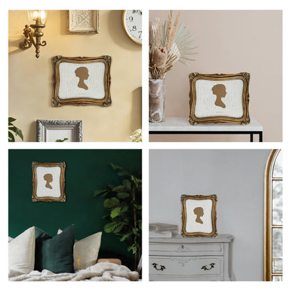 Sunlit Vintage Small Picture Frame 2.5x3.5 Inch, Antique Mini Polaroid Photo Frames with Glass Front, Luxury Wallet Size Picture Frames, Tiny Photo Frames Display Tabletop Wall Hanging Gift Ideas, Gold