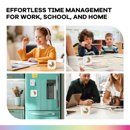 TWENTY5 SEVEN Countdown Timer, 60 Minute 1 Hour Silent Visual Timer, Magnetic Classroom Teaching Tool Office Meeting, Countdown Clock for Kids Time Management, Concentric Rainbow