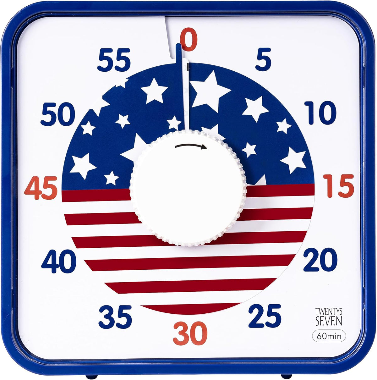 TWENTY5 SEVEN 7.5-Inch Visual Timer, Battery-Free 60-Minute Countdown Clock
