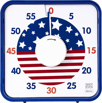TWENTY5 SEVEN 7.5-Inch Visual Timer, Battery-Free 60-Minute Countdown Clock