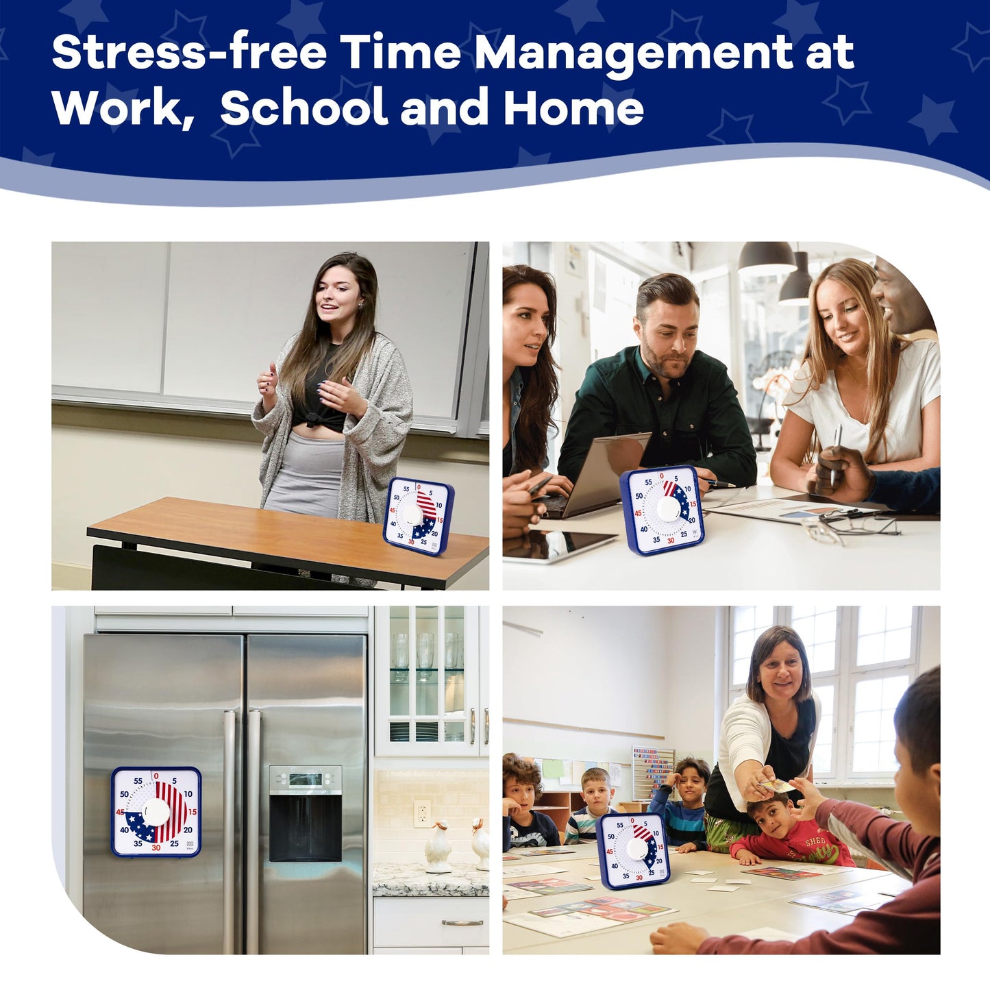 TWENTY5 SEVEN Countdown Timer 7.5 inch; 60 Minute 1 Hour Visual Timer – Classroom Teaching Tool Office Meeting, Mechanical Countdown Clock for Kids Exam Time Management Magnetic, Sky Blue