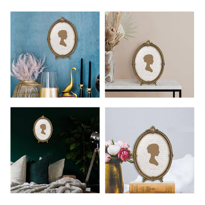 Sunlit Vintage Picture Frame 4x6 Inch, Oval Antique Photo Frames with Glass Front, Luxury Photo Display, Tabletop Wall Hanging, Gift Ideas, Brown