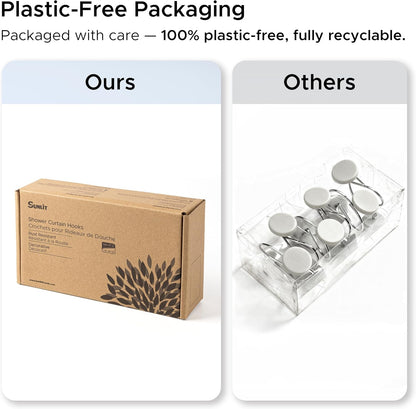 Sunlit Halloween Black Cat Shower Curtain Hooks, Home Decorative Shower Curtain Rings for Bathroom, Shower Curtain Hangers Bathroom Accessories, Set of 12, Classic Meows
