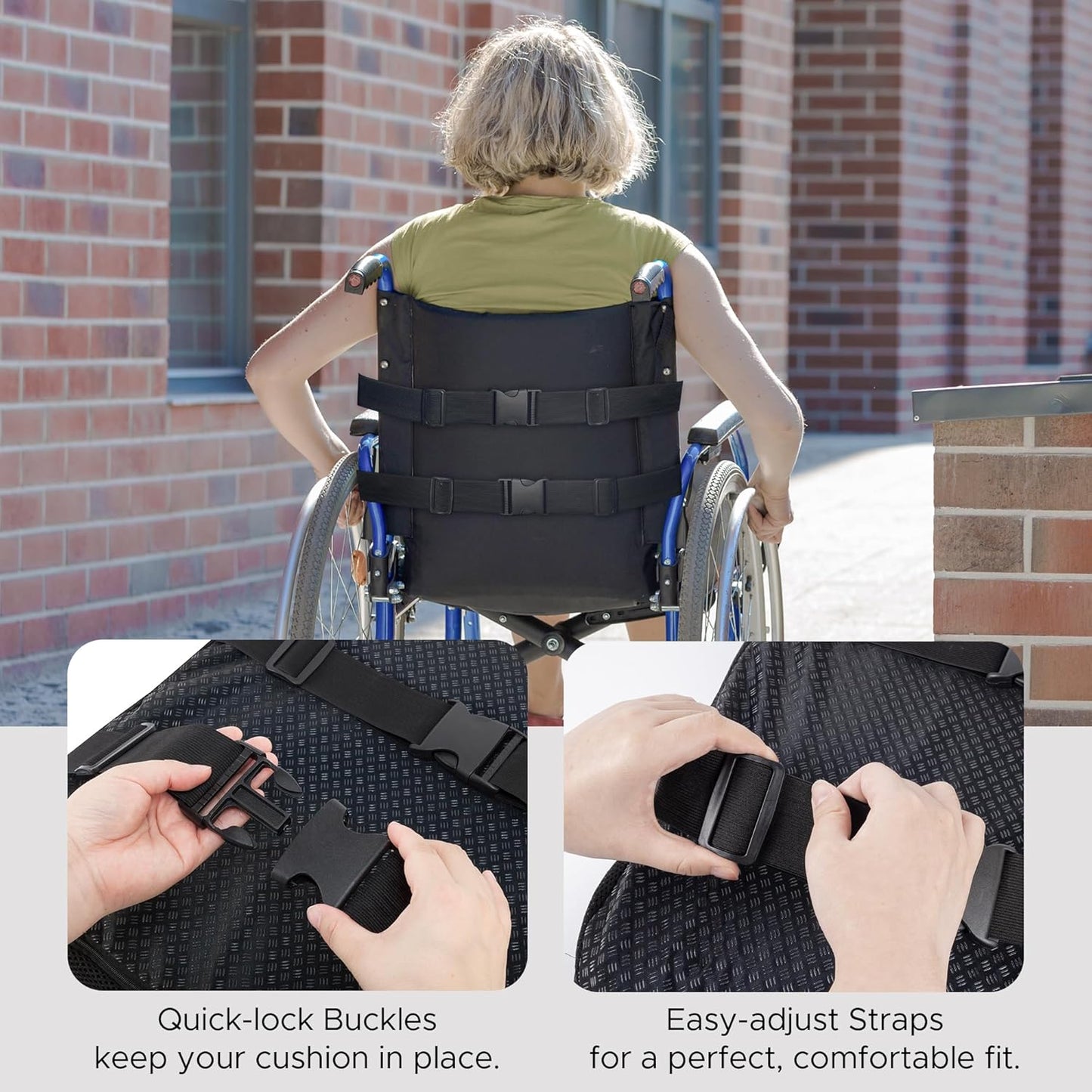 Sunlit Large Gel Seat Cushion & Back Cushion for Long Sitting with Non-Slip Cover, Gel Cushions for Wheelchair Office Chair Car Seat, Reduce Tailbone Pressure Hip Pain Relief (18.5''x16.9''x 1.57'')