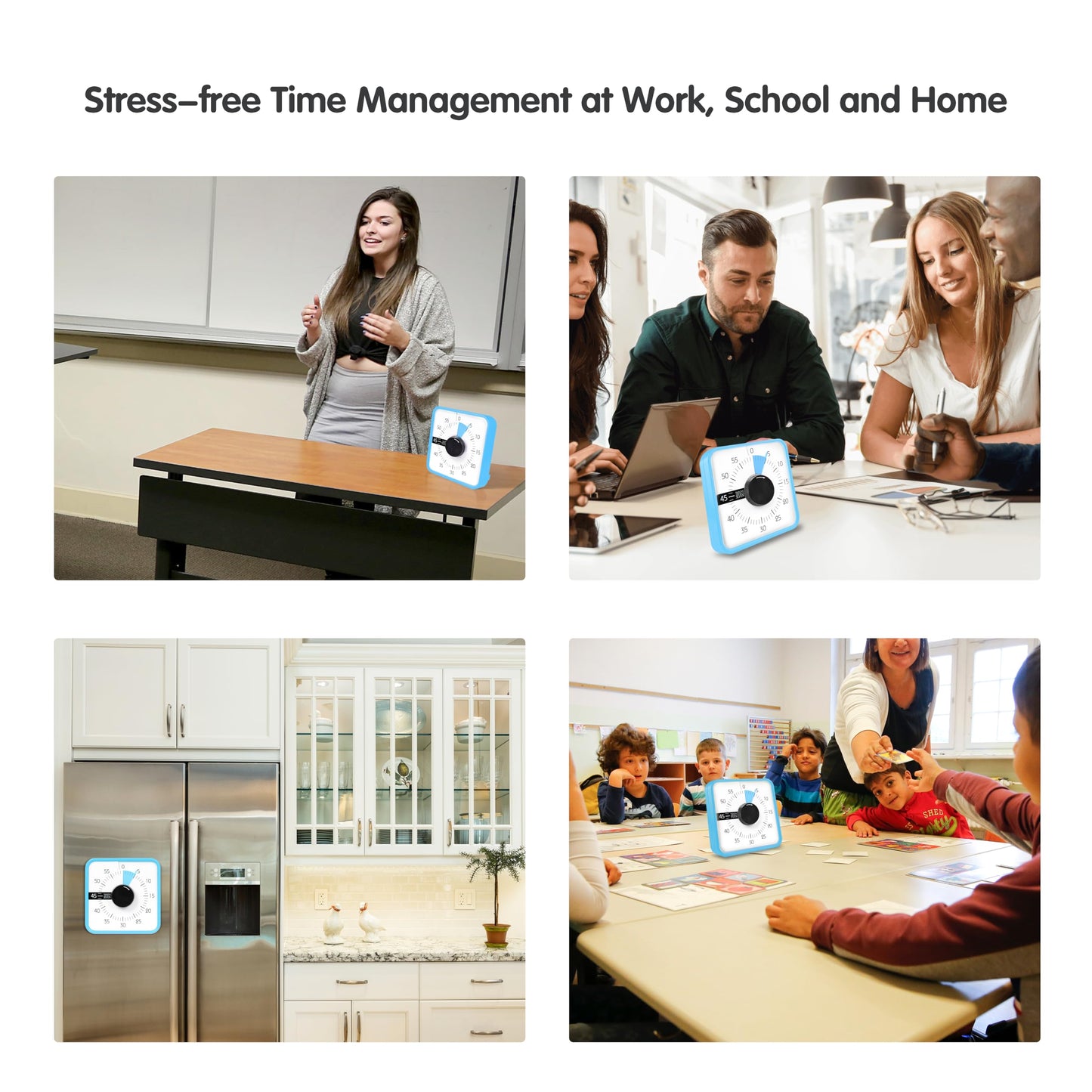 TWENTY5 SEVEN Countdown Timer 7.5 inch; 60 Minute 1 Hour Visual Timer – Classroom Teaching Tool Office Meeting, Mechanical Countdown Clock for Kids Exam Time Management Magnetic, Sky Blue