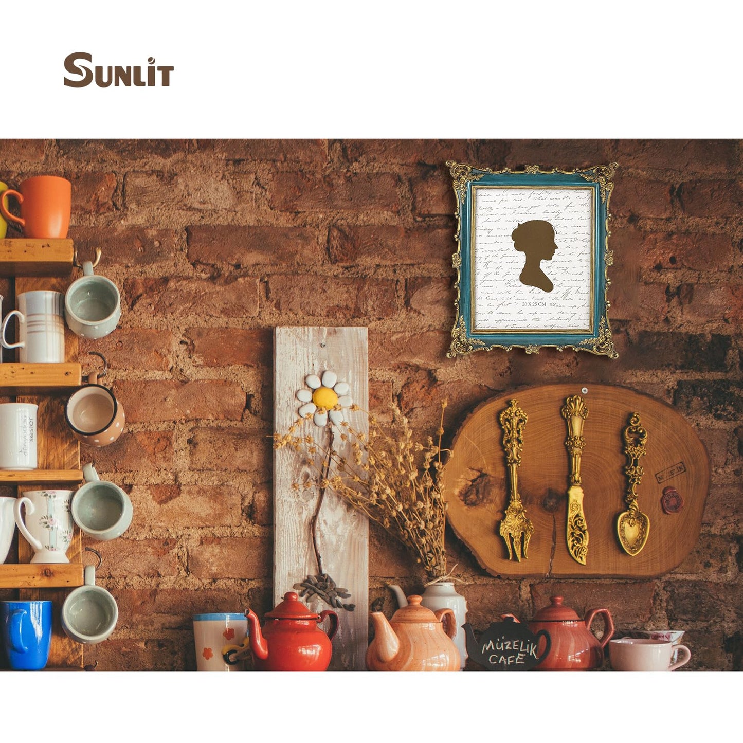 Sunlit Vintage Picture Frame 4x4 Inch, Luxury Antique Square Photo Frames with Glass Front, Photo Display, Tabletop Wall Hanging, Gift Ideas, Bronze Gold