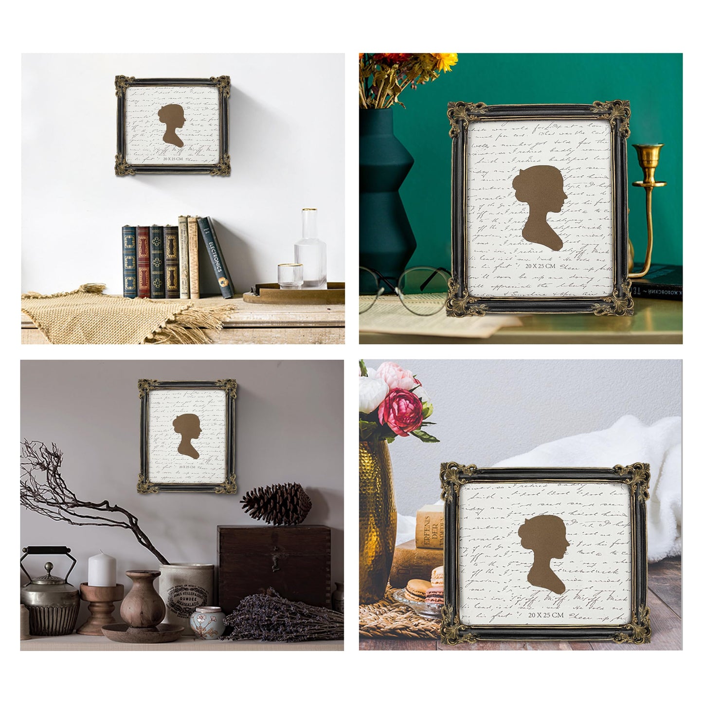 Sunlit Vintage Picture Frame 4x6 Inch, Luxury Antique Photo Frames with Glass Front, Photo Display, Tabletop Wall Hanging, Gift Ideas