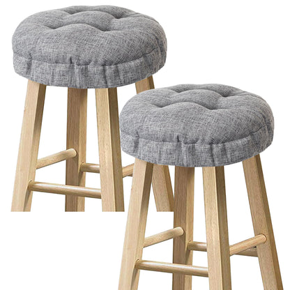 Sunlit Bar Stool Covers - Set of 2 Round Bar Stool Seat Covers, Soft and Cushioned Bar Chair Covers, Easy to Install and Wash, Cover Only, 12 Inch Diameter, Light Gray